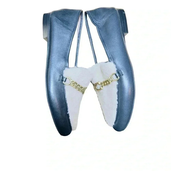 Coach Women’s Black Leather Short Hair Shearling Loafers Sz 7.5 Like New No Box - Picture 5 of 12